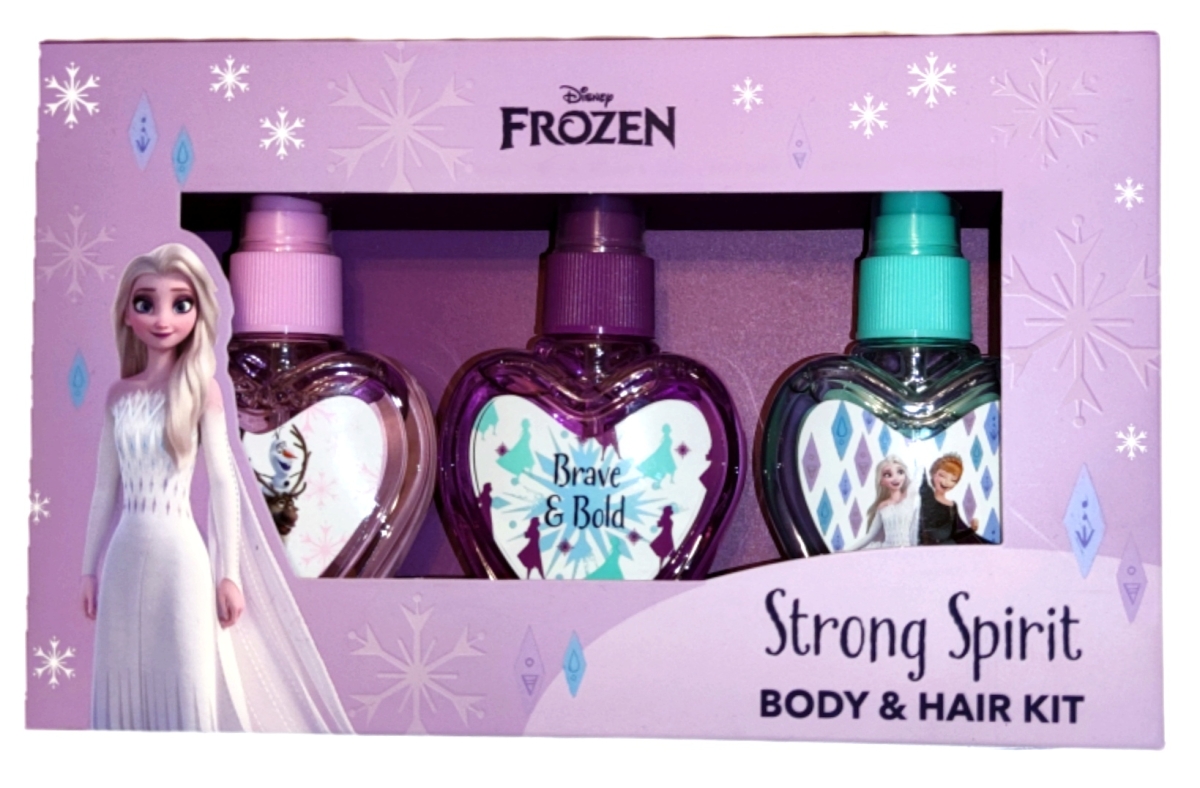 Frozen Die Eiskönigin Body und Haarset mit Bodyspray, Haarparfum und Detanglingspray zum Haare entwirren